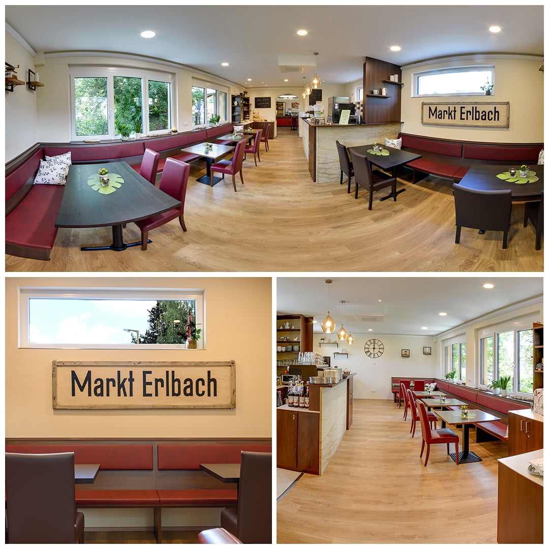 Frühstücksraum der Pension Zeller mit gedecktem Buffet und regionalen Spezialitäten